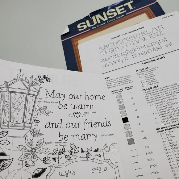 Sunset Cross Stitch‎ Pattern Clematis Lamppost 1393 - Picture 6 of 6